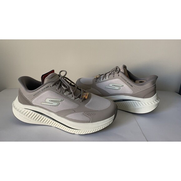Skechers Slip ins Arch Fit Mens Extra Wide 12 Taupe Go Walk Max Cushion NIB - Picture 5 of 14